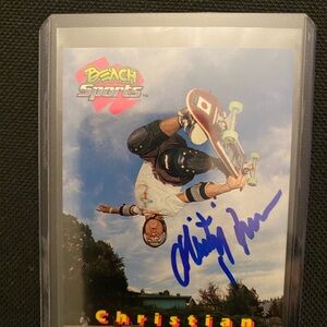Vintage 90’s Christian Hosoi signed Skateboarding Card skateboard tony hawk vans